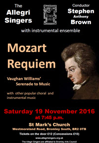 Allegri November 2016 Mozart Requiem Poster